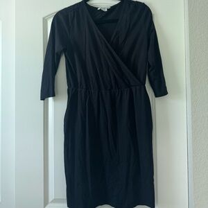 Black boden wrap dress small (4 regular) faux wrap
